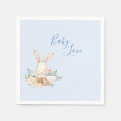 Baby Boy Blue Script Cute Schattig Baby shower Servet (Voorkant)