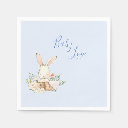 Baby Boy Blue Script Cute Schattig Baby shower Servet (Voorkant)