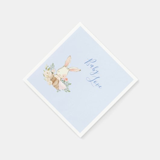 Baby Boy Blue Script Cute Schattig Baby shower Servet (Hoek)