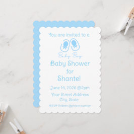 Baby Boy Blue Shoes Baby Shower Kaart