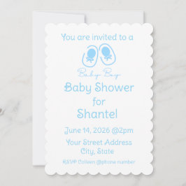 Baby Boy Blue Shoes Baby Shower Kaart