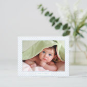 Baby Boy Blue Stippen Baby Aankondiging Afbeelding (Staand voorkant)