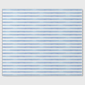 Baby Boy Blue Stripe Baby shower Wrapping Paper Cadeaupapier (Vlak)