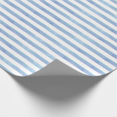 Baby Boy Blue Stripe Baby shower Wrapping Paper Cadeaupapier (Hoek)