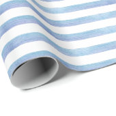 Baby Boy Blue Stripe Baby shower Wrapping Paper Cadeaupapier (Rol Hoek)