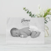 Baby Boy Blue Stripe Birth koninklijke bekendmakin Kaart (Staand voorkant)