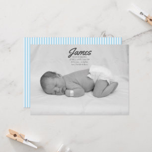 Baby Boy Blue Stripe Birth koninklijke bekendmakin Kaart