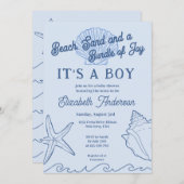 Baby Boy Blue Summer Baby shower Beach Kaart (Voorkant / Achterkant)