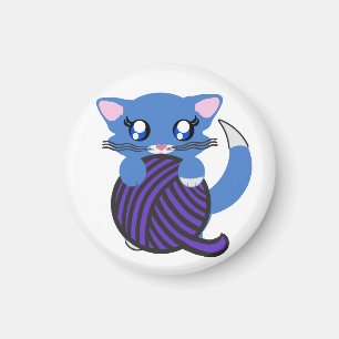 Baby Boy Blue Toon Kitten Skye Magnet