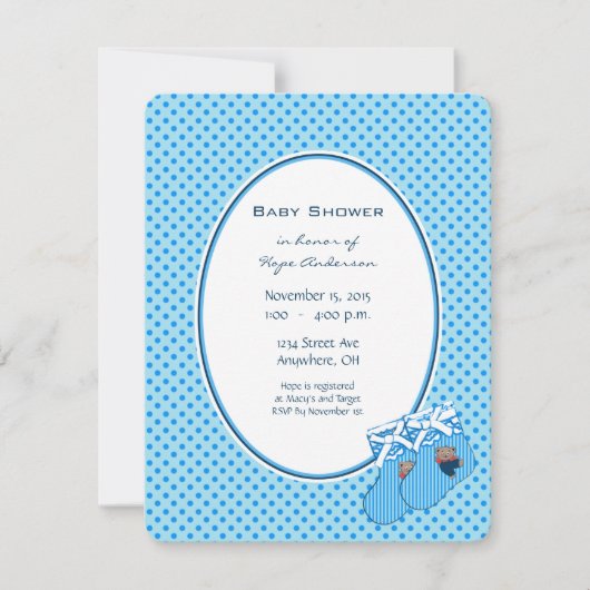 Baby Boy Blue Train Beer Shower koninklijke aankon Kaart (Voorkant)