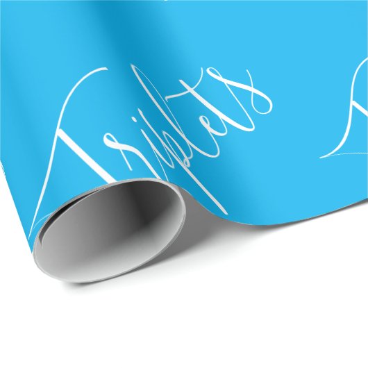 Baby Boy Blue Triplet Boys Script Cadeaupapier (Rol Hoek)