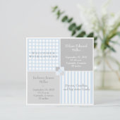 Baby Boy Blue Twin Modern Foto Aankondiging (Staand voorkant)