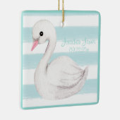 Baby Boy Blue Typografie Naam Datum Keepomwille Keramisch Ornament (Rechts)