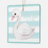 Baby Boy Blue Typografie Naam Datum Keepomwille Keramisch Ornament (Links)