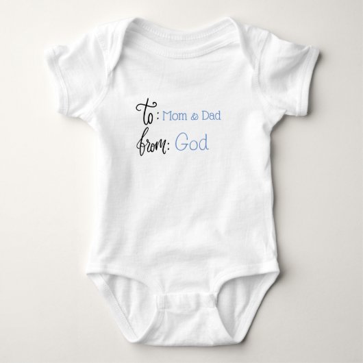 Baby Boy Blue Typografie Script Romper (Voorkant)