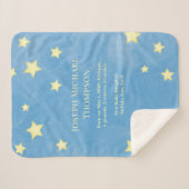Baby Boy Blue Waterverf Whimsical Cute Stars Sherpa Deken (Voorkant (horizontaal))