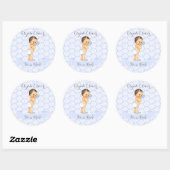 Baby Boy Blue White en grijs Ronde Sticker (Vel)