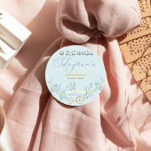 Baby boy Bluebell Flowers Aqeeqah Favor Sticker