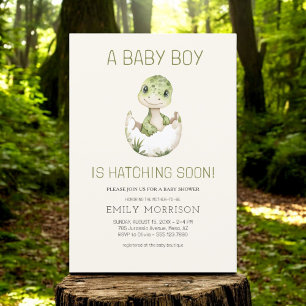 Baby Boy Boho Dinosaurus Uitkomen Binnenkort Douch Kaart