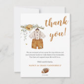 Baby Boy Boho Football Waterverf Baby shower Bedankkaart (Voorkant)