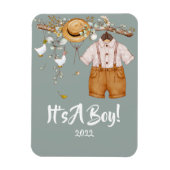 Baby Boy Boho Greenery Rustic Magneet (Verticaal)