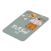 Baby Boy Boho Greenery Rustic Magneet (Linkerzijde)