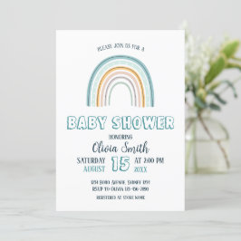 Baby Boy Boho Regenboog Baby shower Kaart