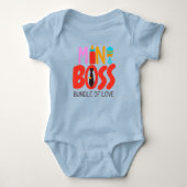 Baby Boy Boss Bundel van Liefde Melk Bottle Rattle Romper (Voorkant)
