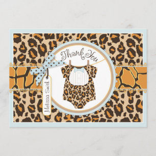 Baby Boy Bow Stropdas Cheetah Print Dank je Bedankkaart