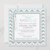 Baby Boy Bow Stropdas Chevron Print Baby shower Kaart (Achterkant)
