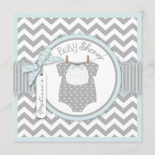 Baby Boy Bow Stropdas Chevron Print Baby shower Kaart