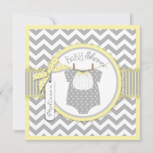 Baby Boy Bow Stropdas Chevron Print Baby shower Kaart