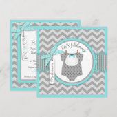 Baby Boy Bow Stropdas Chevron Print Baby shower Kaart (Voorkant / Achterkant)