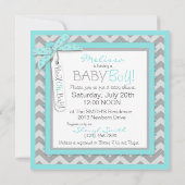 Baby Boy Bow Stropdas Chevron Print Baby shower Kaart (Achterkant)