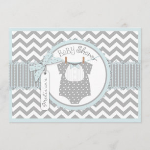 Baby Boy Bow Stropdas Chevron Print Baby shower Kaart