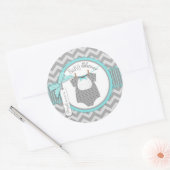 Baby Boy Bow Stropdas Chevron Print Baby shower Ronde Sticker (Envelop)