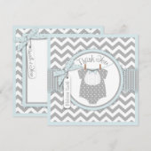 Baby Boy Bow Stropdas Chevron Print Dank je Bedankkaart (Voorkant / Achterkant)