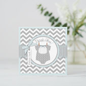 Baby Boy Bow Stropdas Chevron Print Dank je Bedankkaart (Staand voorkant)