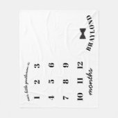 Baby Boy Bow Stropdas Maandelijkse Mijlpaal Fleece Deken (Voorkant)