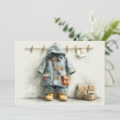 Baby Boy Brandweerman 1e verjaardag Kaart (Staand voorkant)