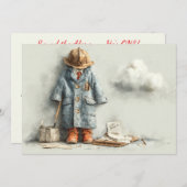 Baby Boy Brandweerman 1e verjaardag Kaart (Voorkant / Achterkant)