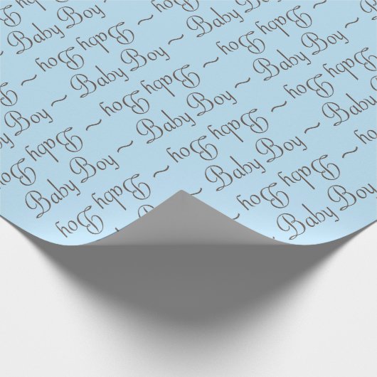 Baby Boy Brown-Grey en Light Blue Gift Wrap Cadeaupapier (Hoek)