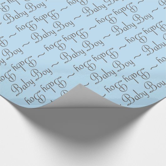 Baby Boy Brown-Grey en Light Blue Gift Wrap Cadeaupapier (Hoek)