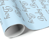 Baby Boy Brown-Grey en Light Blue Gift Wrap Cadeaupapier (Rol Hoek)