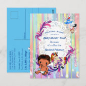 Baby Boy Bubbles & Unicorns Baby shower Briefkaart (Voorkant / Achterkant)