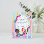 Baby Boy Bubbles & Unicorns Baby shower Briefkaart (Staand voorkant)