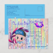Baby Boy Bubbles & Unicorns Briefkaart (Voorkant / Achterkant)