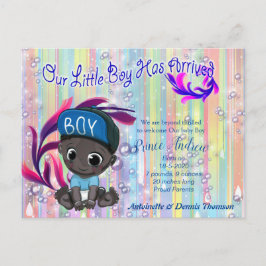 Baby Boy Bubbles & Unicorns Briefkaart