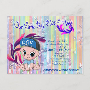Baby Boy Bubbles & Unicorns Briefkaart