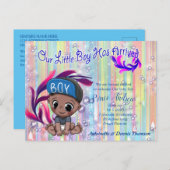 Baby Boy Bubbles & Unicorns Briefkaart (Voorkant / Achterkant)
